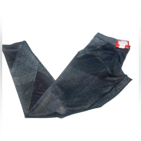 NIKE Women’s Stylish Black Abstract Geometric Pattern Leggings Size Medium NWT - Picture 1 of 10